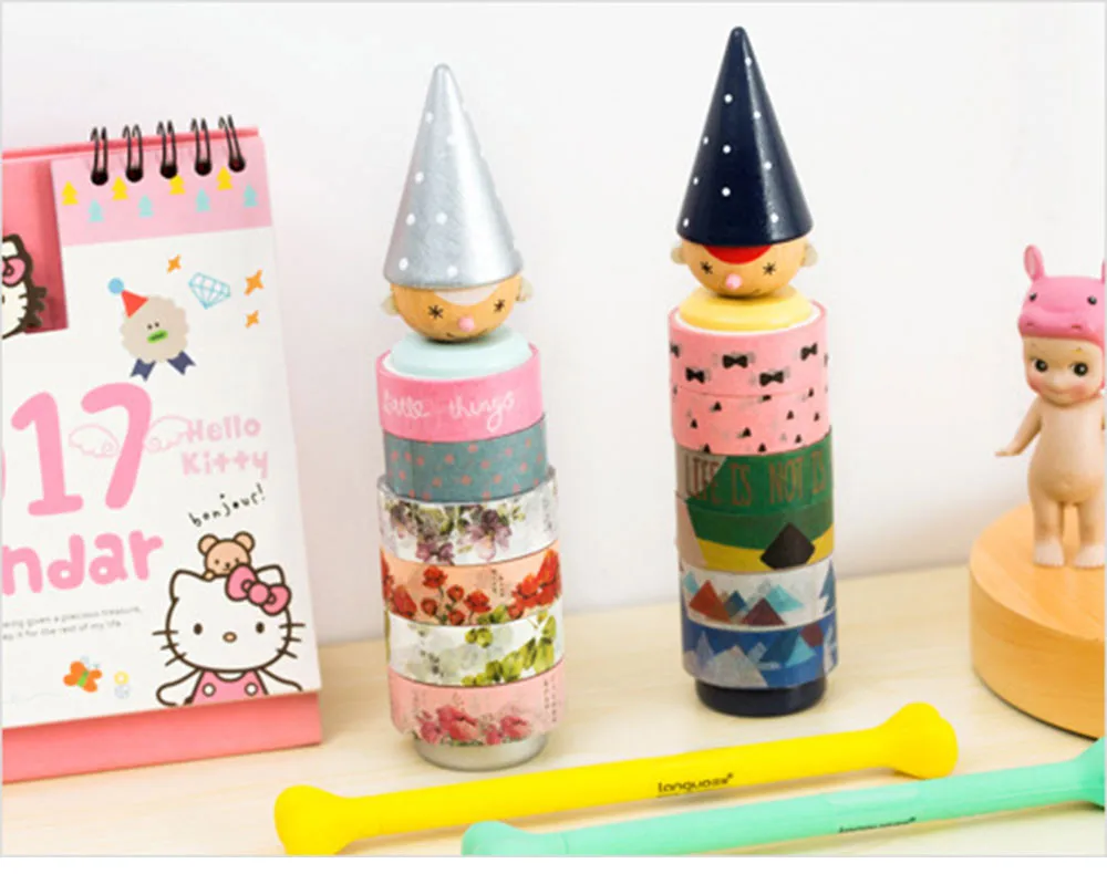 2 шт/лот 1,5 см* 3 м кухни васи лента DIY украшения Лента Скрапбукинг маскирующая лента клейкая лента канцелярские принадлежности для наклеек