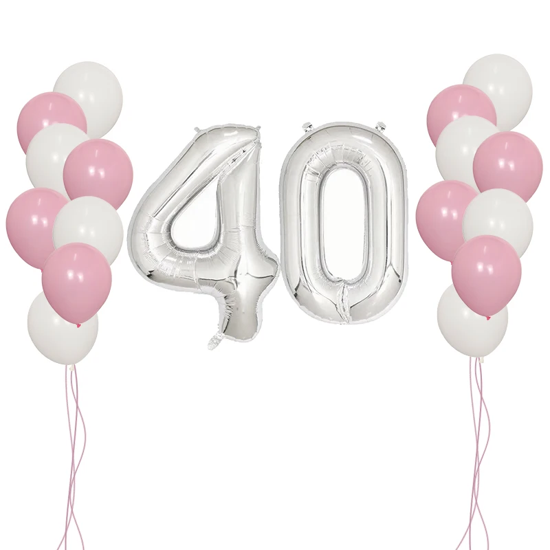 Темно-синий 18 шт./лот 30 дюймов Серебряный номер 20 цифр воздушный шар из фольги Гелиевый шар 20-летнего дня рождения надувные 1" латексные шары - Цвет: Темно-синий