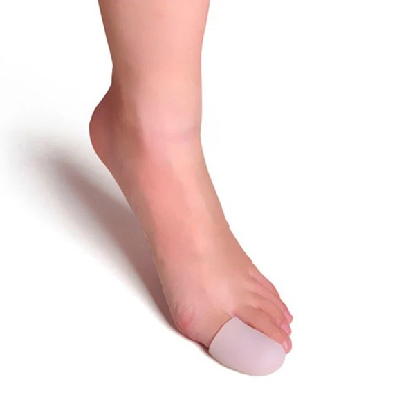 1 пара белых силиконовых гелевых защитных колпачков с большим носком высокое