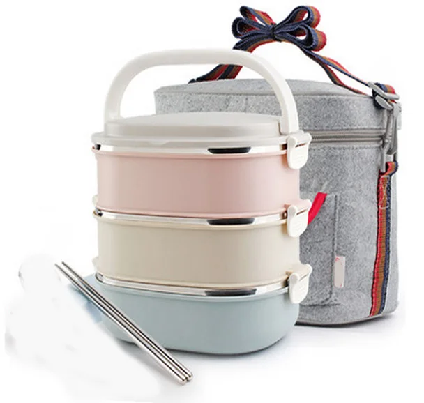 

3-х слойный японский контейнер из нержавеющей стали 304, контейнер для еды и фруктов, контейнер для хранения еды для взрослых и детей, Ланч-бок...