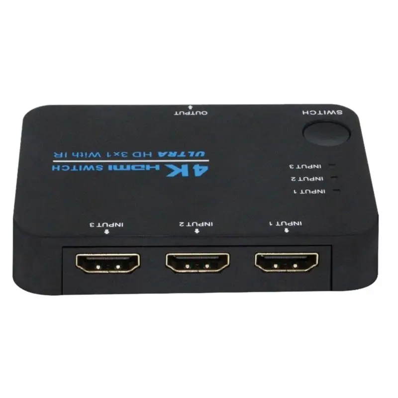 4K видео HDMI коммутатор 3X1 сплиттер 3 в 1 выход адаптер с ИК пультом дистанционного