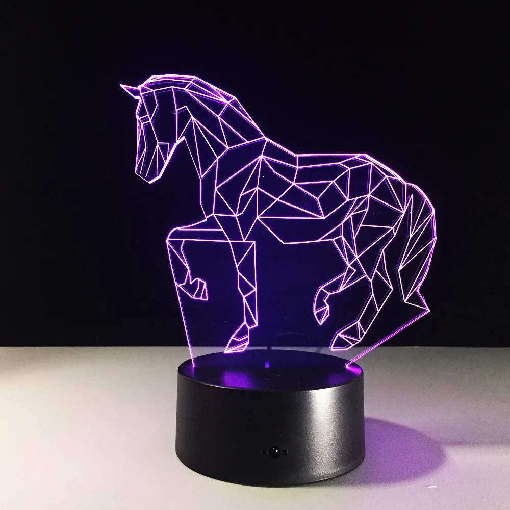 

Lovely Horse LED 3D Night Light Unicorn Model Touch Remote Control Colorful USB Table Desk Lamp for Kids Xmas Gift Bedroom Decor