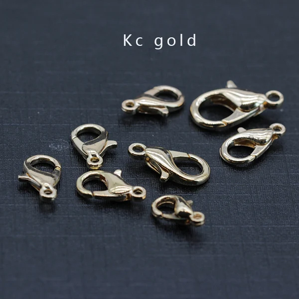 kc gold 20p 10/12/14/16 мм с серебряным золотым напылением и бронза металлические застёжки-карабины, крючки, станок и подходящая фурнитура звено цепи Цепочки и ожерелья пряжки для браслетов - Цвет: kc gold