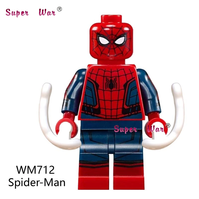 WM712 Одиночный Человек-паук Marvel вдали от дома Человек-паук Mysterio Noir гвеном Ник пушистый Mary Jane строительные блоки детские игрушки - Цвет: WM712