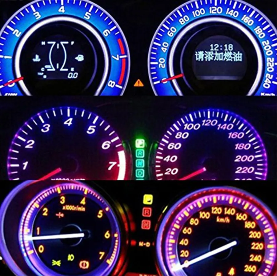 50 шт./лот T5 B8.4 Светодиодная лампа 5050 чип 1 SMD Приборная панель автомобиля 12 В синий