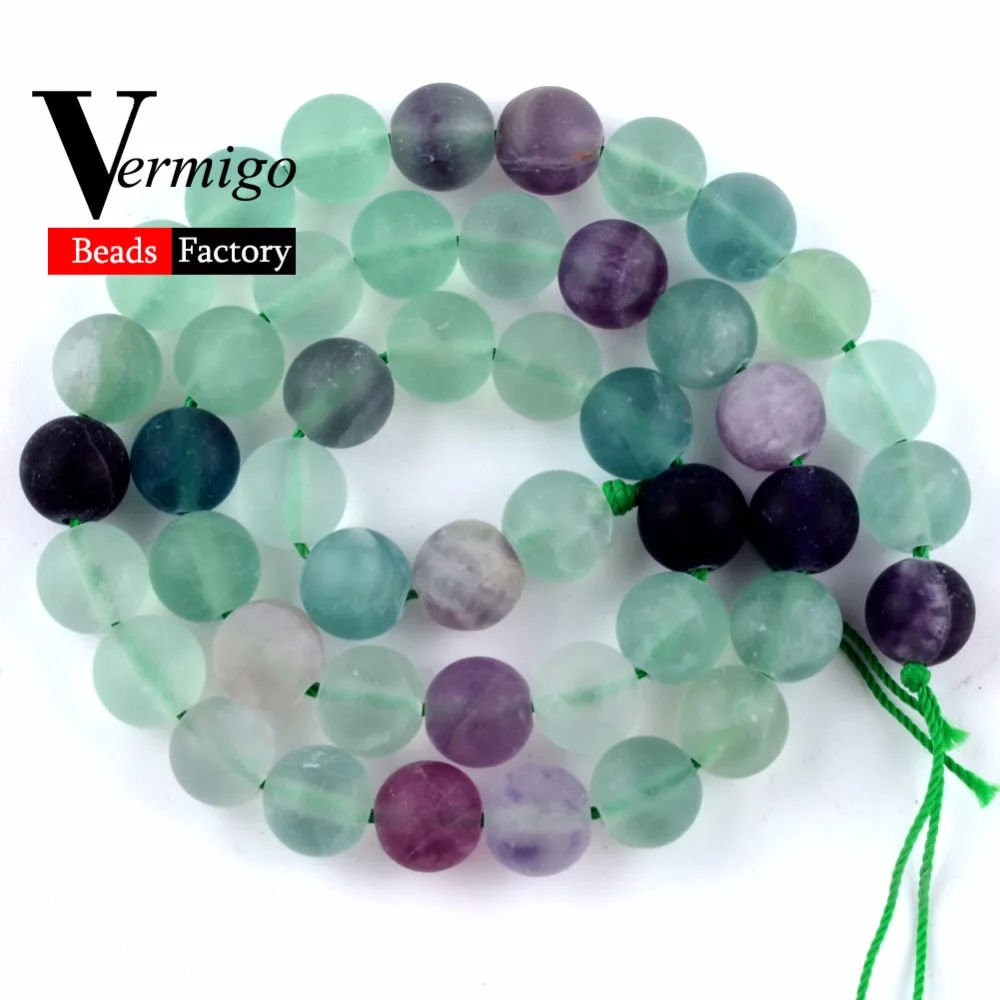 Оптовая продажа круглые бусины из матового зеленого флуоррита натурального