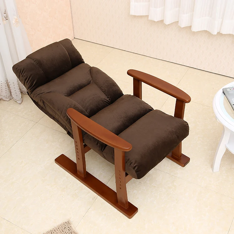 Модное домашнее кресло для отдыха из цельной древесины с откидывающейся спинкой