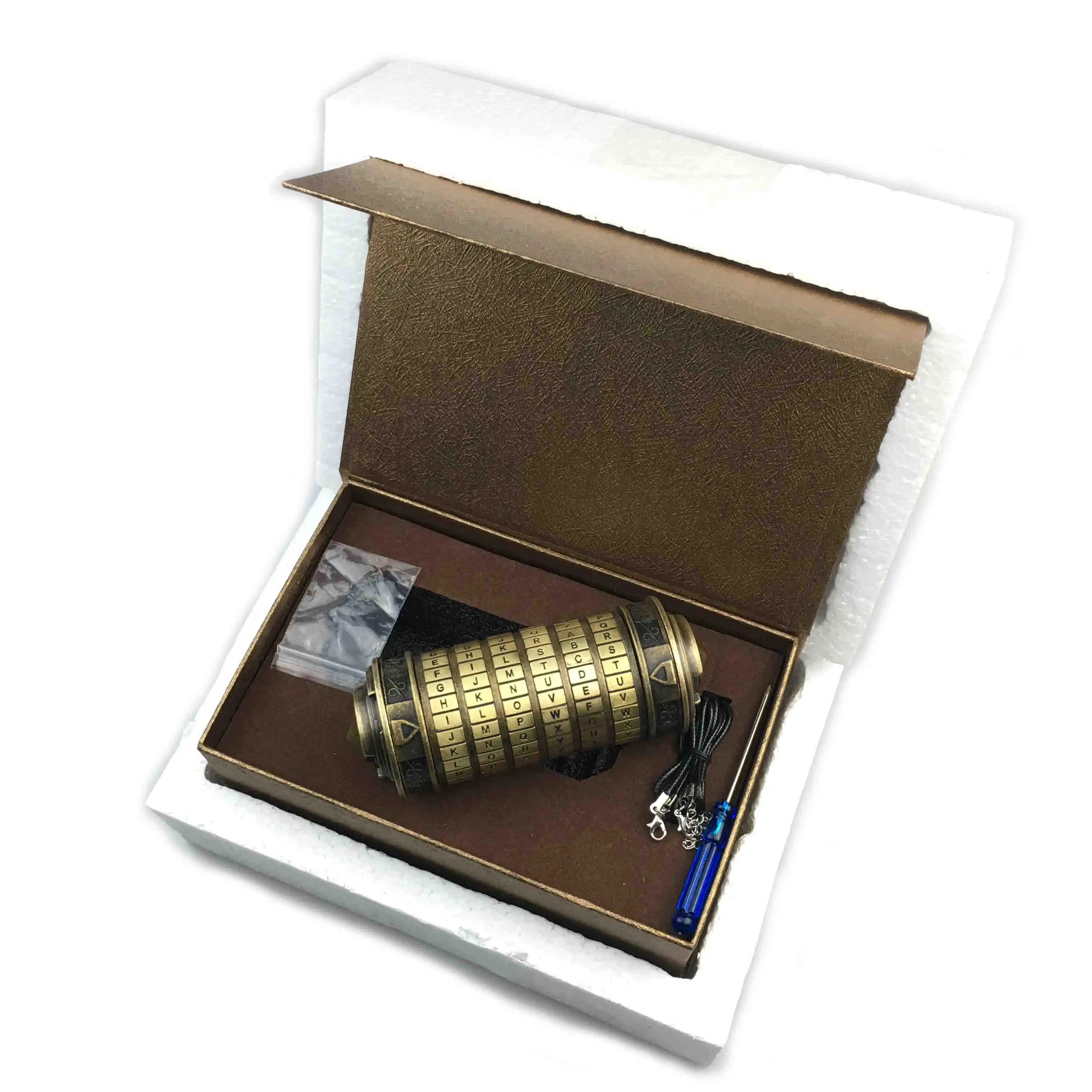 Champagne gold Leonardo DaVinci кодовые игрушки металлические замки-криптекс свадебные подарки подарок на день Святого Валентина письмо пароль побега камерный реквизит - Цвет: Champagne gold