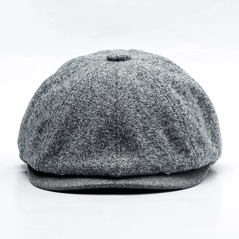 Light Gray Осенне-зимние береты для мужчин, Полиэстеровая кепка газетчика, Франция, Peaked cap s, женская, для отдыха, восьмиугольная шляпа, Ivy Boinas шапки-Тыковки - Цвет: Light Gray