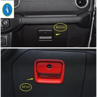 copilot glove storage box handle frame decoration cover trim fit for jeep wrangler jl 2018 2022 car interior accessories parts