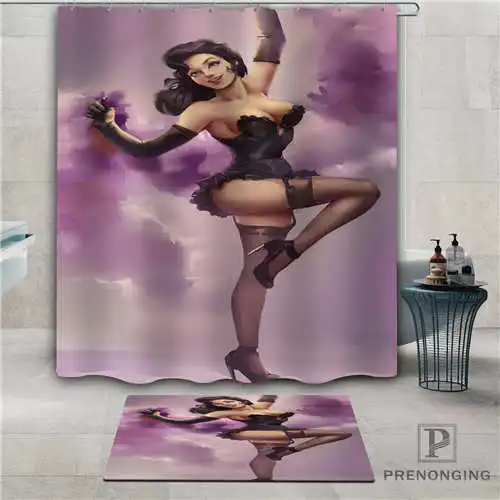 Индивидуальный дизайн pin-up (1) водонепроницаемый занавеска для душа коврик дома