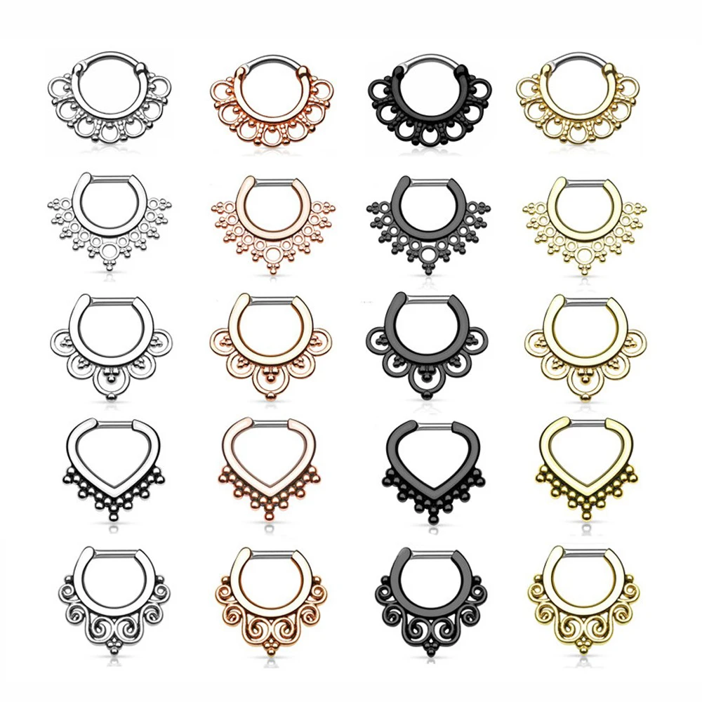 

Кольцо-кликер из титана для носовой перегородки, Очаровательное украшение для хряща уха, 1 шт., 16 г