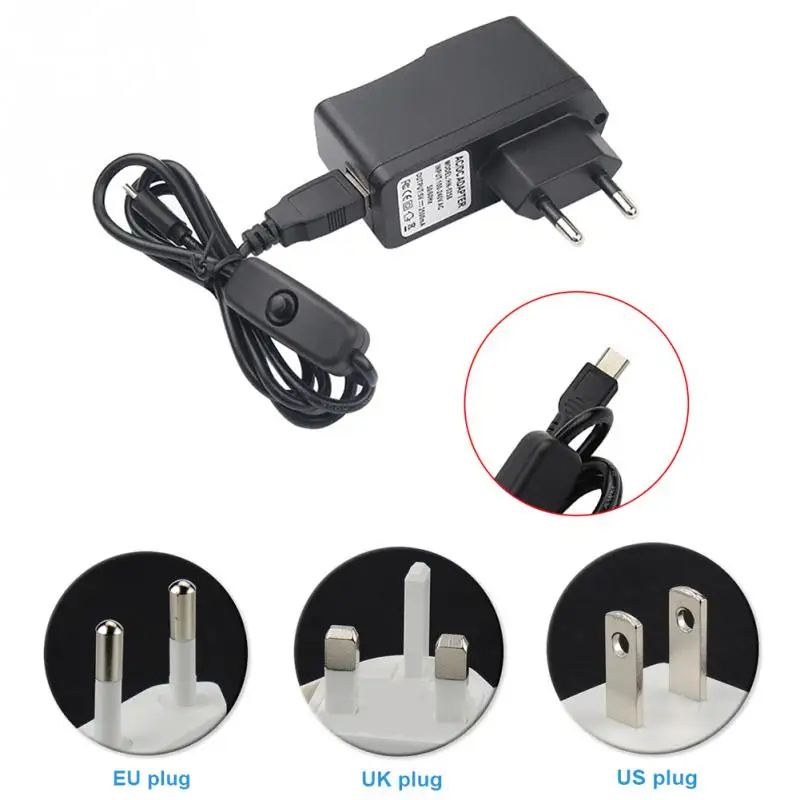 Power Charging Adapters For Raspberry Pi 3 US/EU/UK/AU Plug Supply Adapter Charger 5V 2.5A Microcomputer Parts | Электроника