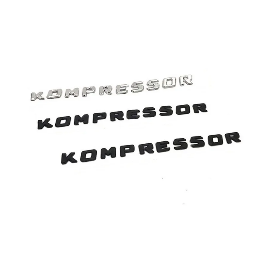 Хромированные черные буквы KOMPRESSOR значки-эмблемы стикер значка для Mercedes Benz AMG W204