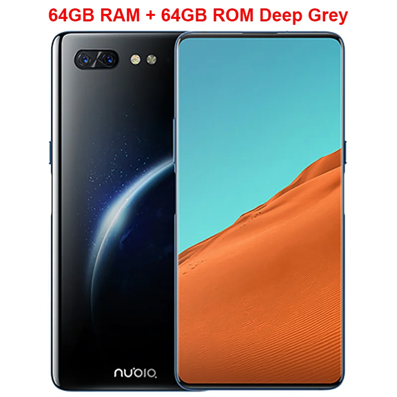 Deep Grey 6GB 64GB Мобильный телефон Nubia X, 6,26 дюймов, 6 ГБ/8 ГБ ОЗУ, 64 ГБ/128 Гб ПЗУ, Восьмиядерный процессор Snapdragon 845, Android 8,1, двойная камера, 3800 мАч, смартфон - Цвет: Deep Grey 6GB 64GB