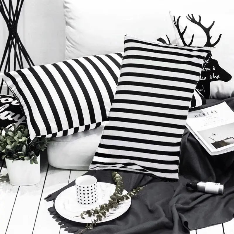 Наволочка из 100% полиэстера черно белая серия плотная ткань может быть настроена