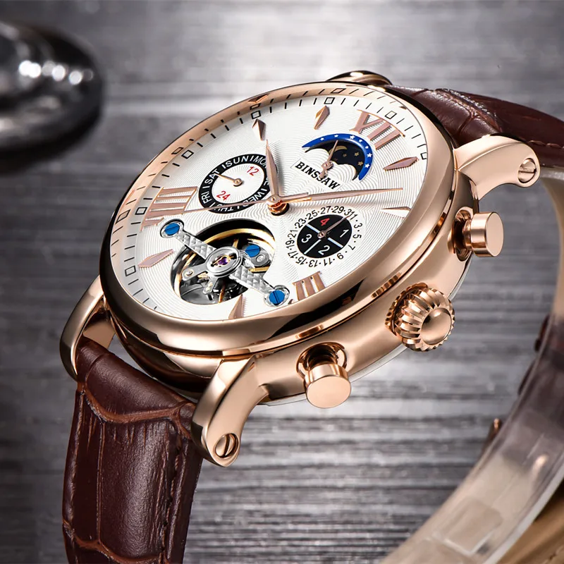 Мужские автоматические механические часы Tourbillon роскошные брендовые