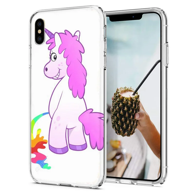 Soft Phone Case For iPhone X XS XR Covers TPU Colorful landscape Unicorn Owl Painted Fundas Max M038 |
