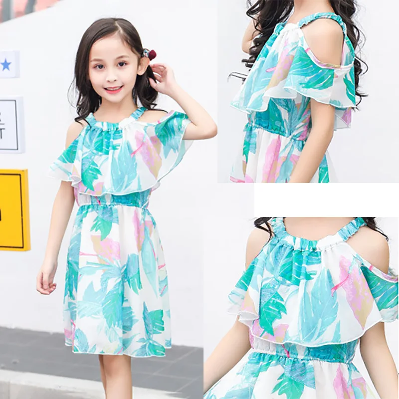 2019 Summer Girl Dress Cotton Children Dresses Geometric Print Kids for Girls Fashion Clothing Sundress 4-12T | Детская одежда и