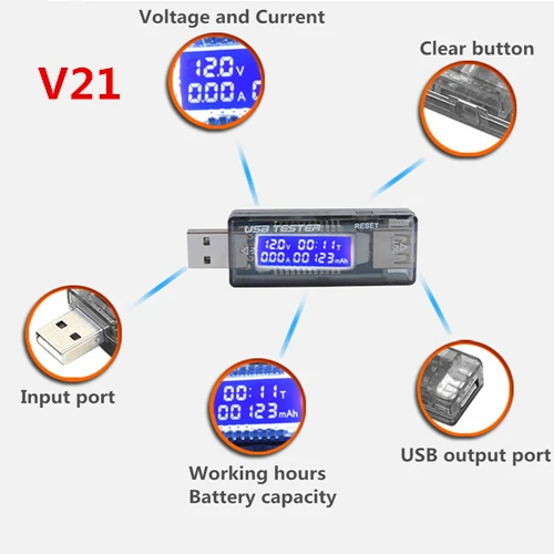V21 Модернизированный Version8/9/10 в 1 QC2.0 3,0 4-30 Ватт Электрический Мощность USB Ёмкость Напряжение тестер Измеритель величины тока монитор вольтметр Амперметр - Цвет: V21