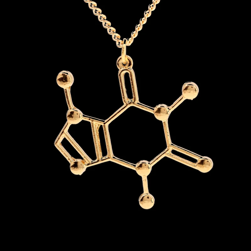 Цепочка с подвеской в виде молекулы кофеина для мужчин и женщин|gifts for lovers|pendant
