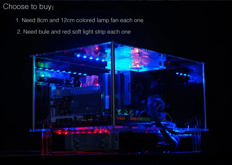 QDIY PC-D777X пустой горизонтальный ATX HTPC акриловый прозрачный компьютерный корпус рамка чехол
