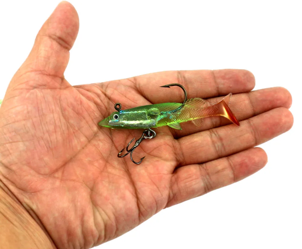 Большая распродажа 40 шт. Силиконовые приманки для рыбалки Shad искусственные двойные головки оснастки с мягкими крючками 8 см 11 г.