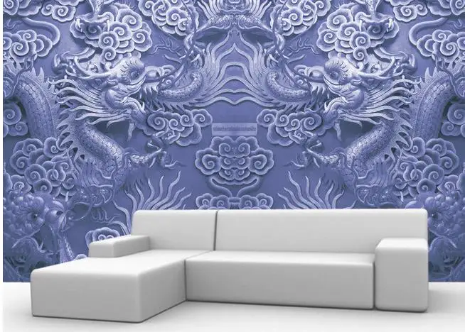 3d обои с тиснением в виде дракона и бусин фоновые настенные фрески на заказ