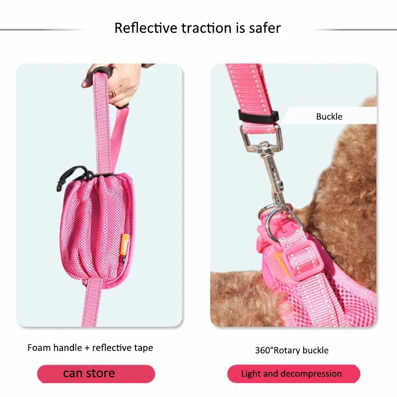 Nylon Pet Reflective Dog Leash Training Leashes Mesh package Safety Collars Rope Lead Convenience Small Medium Large Dogs | Дом и сад