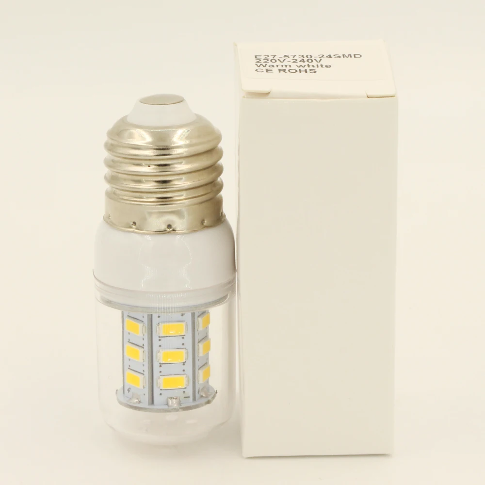 1x светодио дный Светодиодная лампа E27 5 Вт лампочки SMD 5730 24 LED s супер яркий 360