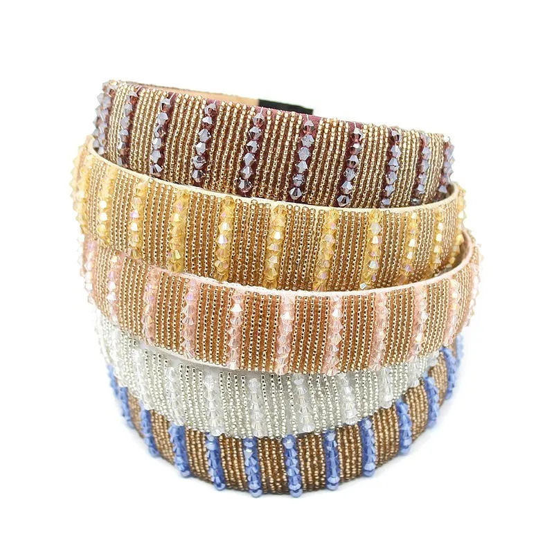 Повязка на голову Стразы с белыми кристаллами шириной 30 мм модные украшения для