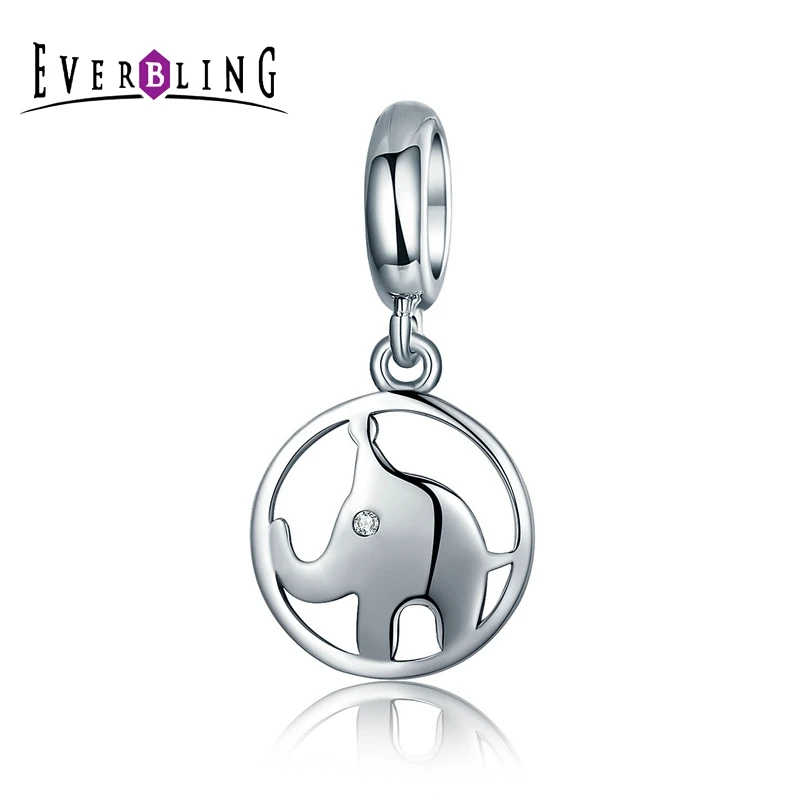 Everbling Jewelry слоненок мотаться 100% стерлингового серебра 925 Шарм Бусины Fit