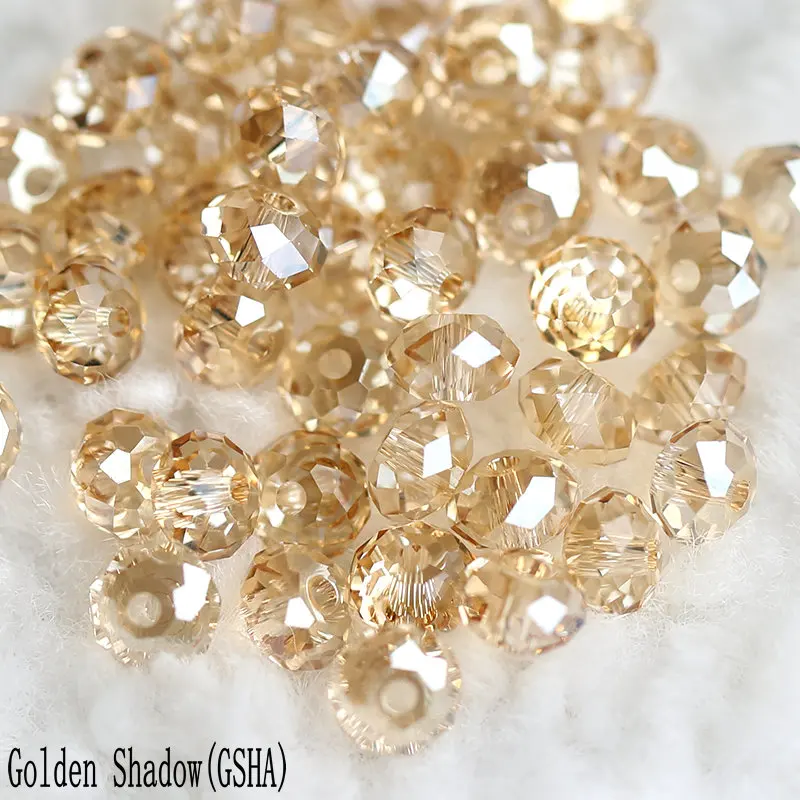 Gold Shadow(GSHA) 10 шт. 6 мм супер блестящие 5040 Австрийские хрустальные бусины Рондель граненые бусины стеклянные свободные бусины для самостоя - Цвет: Gold Shadow(GSHA)