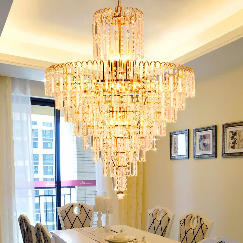 Modern Crystal Chandelier American Gold Chandeliers Lighting Fixture Home Indoor Dining Room Hotel Hall Lobby LED Lamps | Освещение