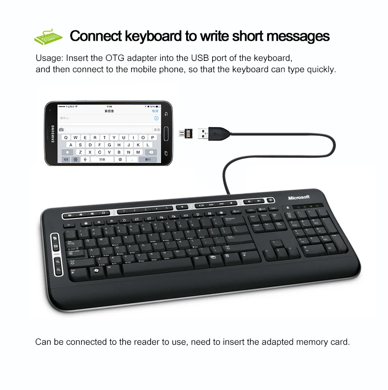 USB к микро-usb otg переходник, конвертер для смартфонов на платформе Android планшет