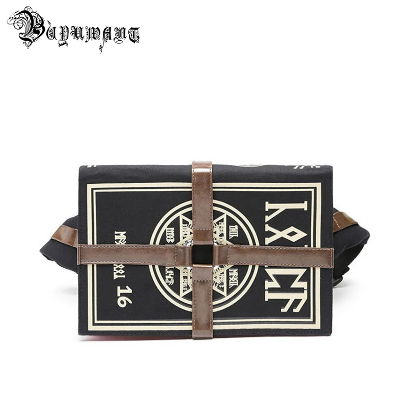 

Buyuwant Canvas Shoulder bag Gothic book shape Messenger bag Cartoon Magic book student bag women punk handbag BW01-SB-mfhxzb