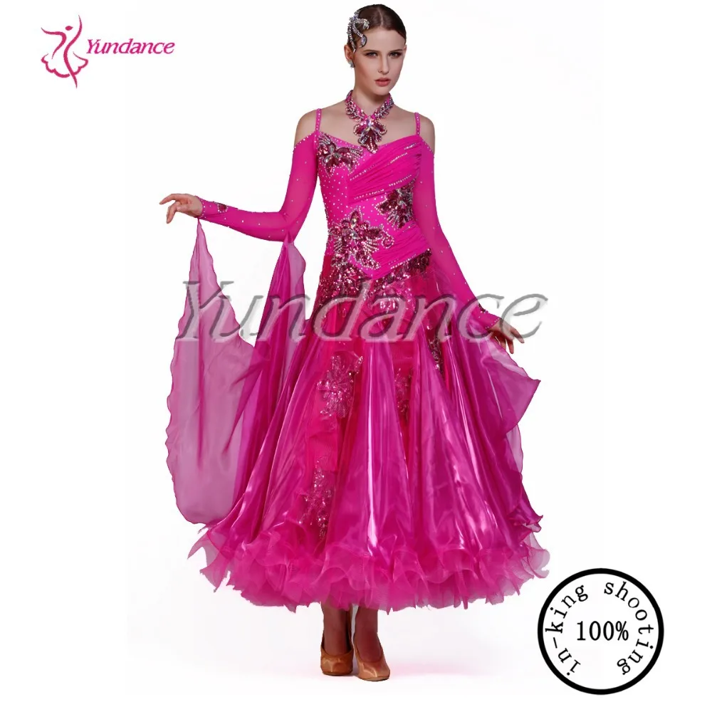 2016 элегантное красивое платье для русских танцев вишневого розового цвета Лидер