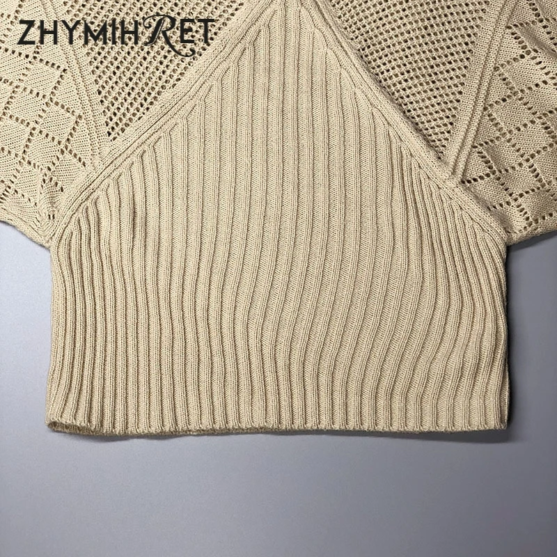 ZHYMIHRET/2019 осенний вязанный женский свитер летучая мышь рукав джемпер выдалбливают