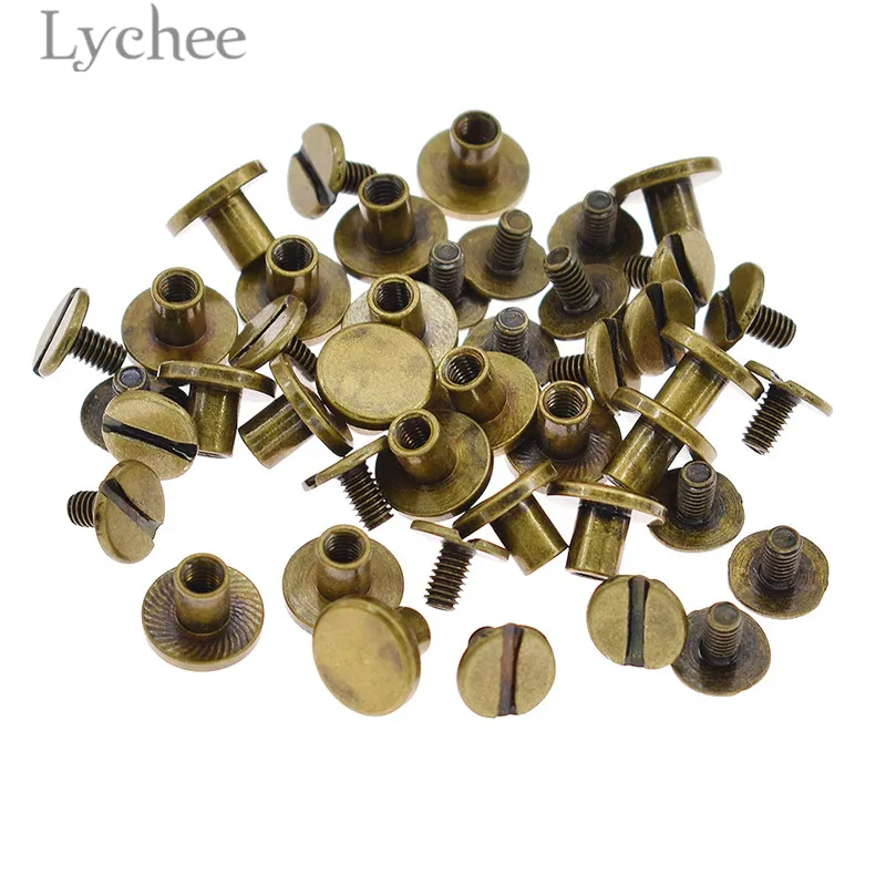 Lychee 20 шт. 5 мм/6 мм/8 мм винтовые заклепки из твердой латуни металлические заклёпки
