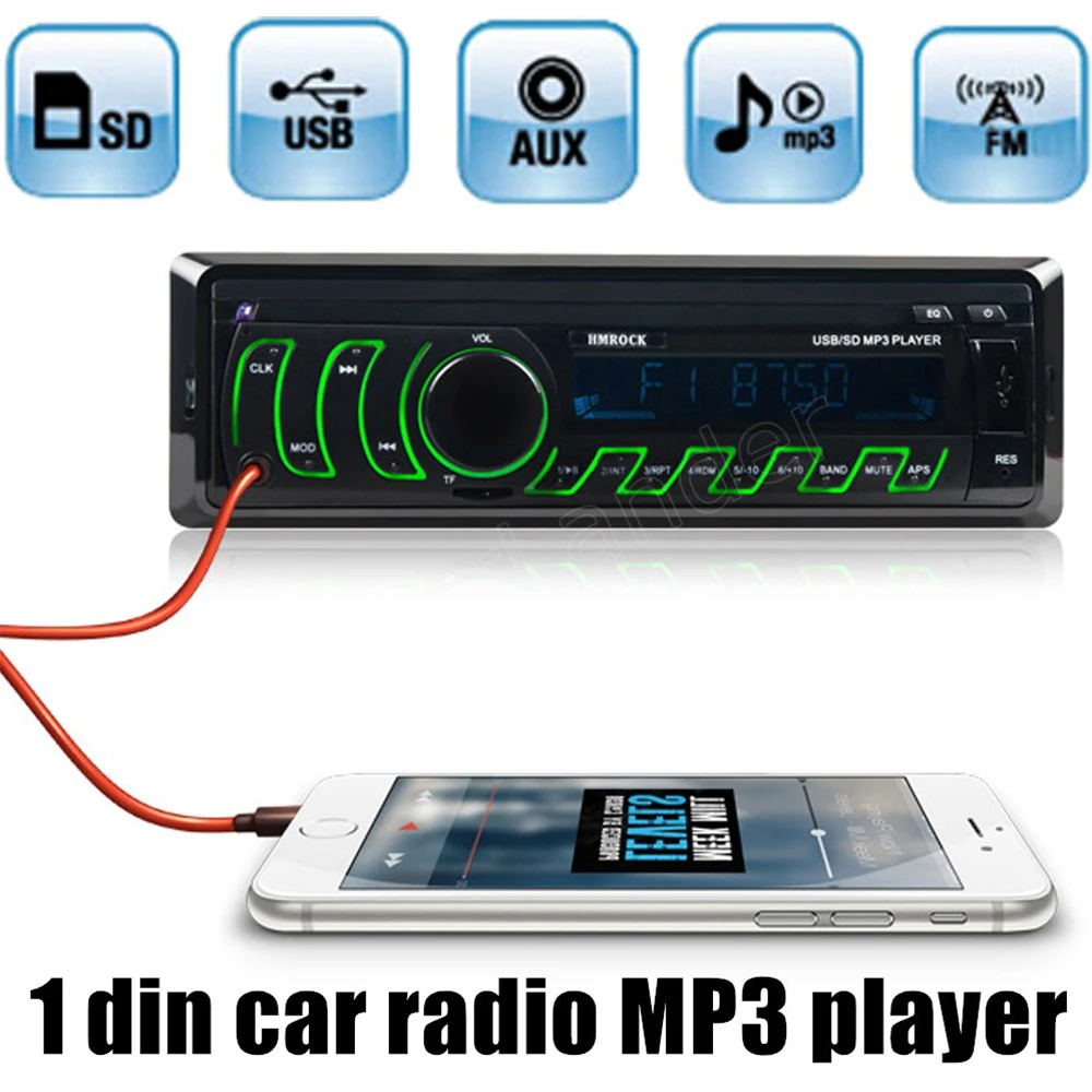 Автомобильное FM радио V 6970U USB TF Встроенная Aux Вход 1 DIN 2018 в виде бабочек новинка 12