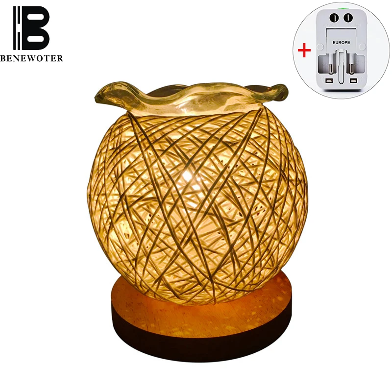 

220V Creative Spherical Small Night Light Electric Essential Oil Lamp Perfume Diffuser Dimming Lighting Aroma Furnace Home Decor