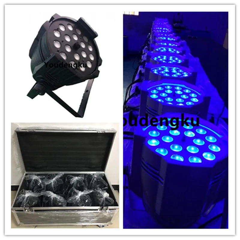 24 шт. с flightcase led литой алюминий 5 в 1 dmx contro dj zoom сценический свет 18x15 Вт RGBWA
