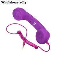 fashion stylish 3 5mm mic retro telephone mobile phone handset receiver for iphone phone receivers dropshipping