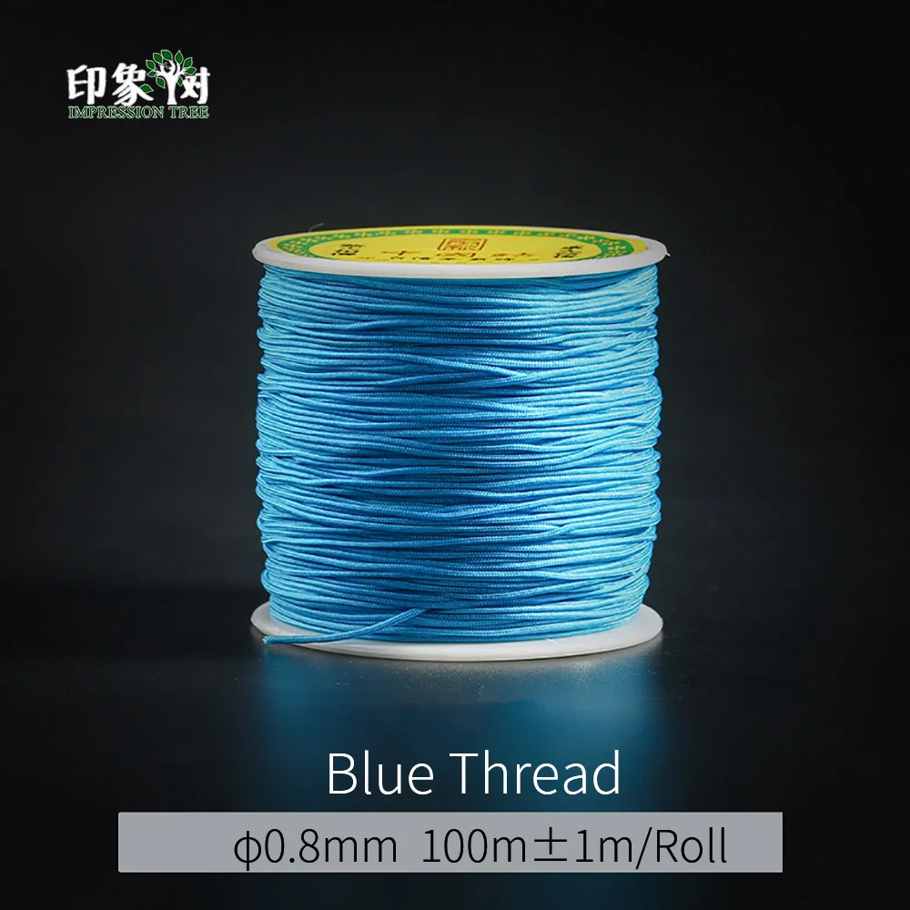 Blue 100 м/пластиковый рулон 0,8 мм Разноцветные нейлоновые веревки для макраме DIY кисточка браслет для бисероплетения китайские узлы нить для изготовления ювелирных изделий 405 - Цвет: Blue