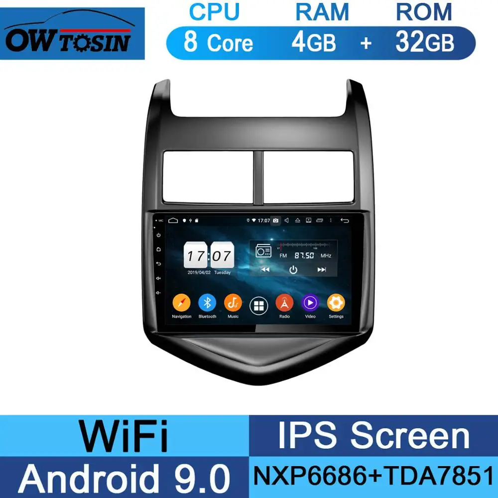 " ips 8 ядерный 4 Гб+ 64 ГБ Android 9,0 автомобильный dvd-плеер для Chevrolet Aveo Sonic 2011 2012 2013 gps Радио Стерео CarPlay Parrot BT - Цвет: 32G