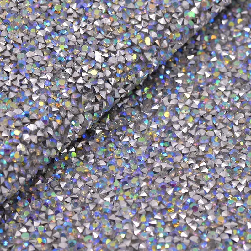 Crystal AB JUNAO 24x40 см черный самоклеющийся смолы Стразы на сетчатой основе ткань кристалл аппликация из страз обвязка Алмазный лист ремесла - Цвет: Crystal AB