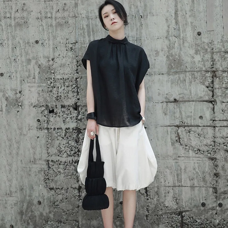 [EAM] New Spring High Waist Drawstring Bandage Adjustable Temperament Lantern Pants Women Trousers Fashion JG328
