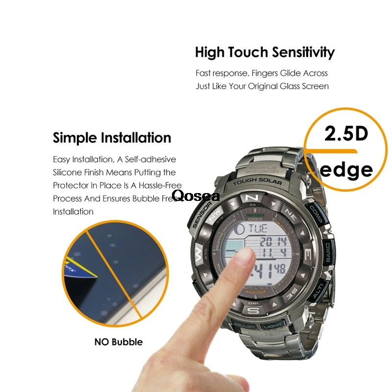 (2 шт) для Casio PRW 2500 протектор экрана из закаленного стекла Ультратонкий Прозрачный