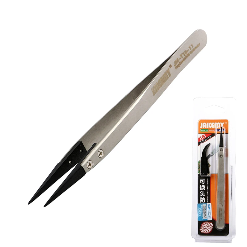 JAKEMY точный ESD безопасный Пинцет Сменная головка прямой Изогнутый пинцет антистатические электронные ремонтные инструменты