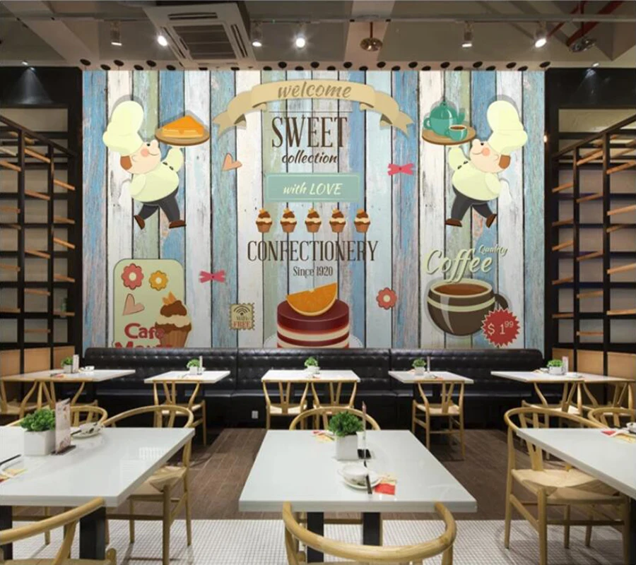 Decorative wallpaper Fashion hand drawn gourmet dessert shop cake background wall | Обустройство дома